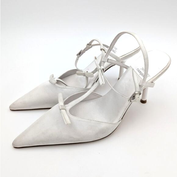 Jeffrey Campbell Playhouse Pointed Toe Pumps Women's White Size US7 EU38 - Picture 1 of 12